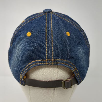 Bedazzled Heart Slideback Hat Blue One Size Adjustable Denim Rhinestone Blank