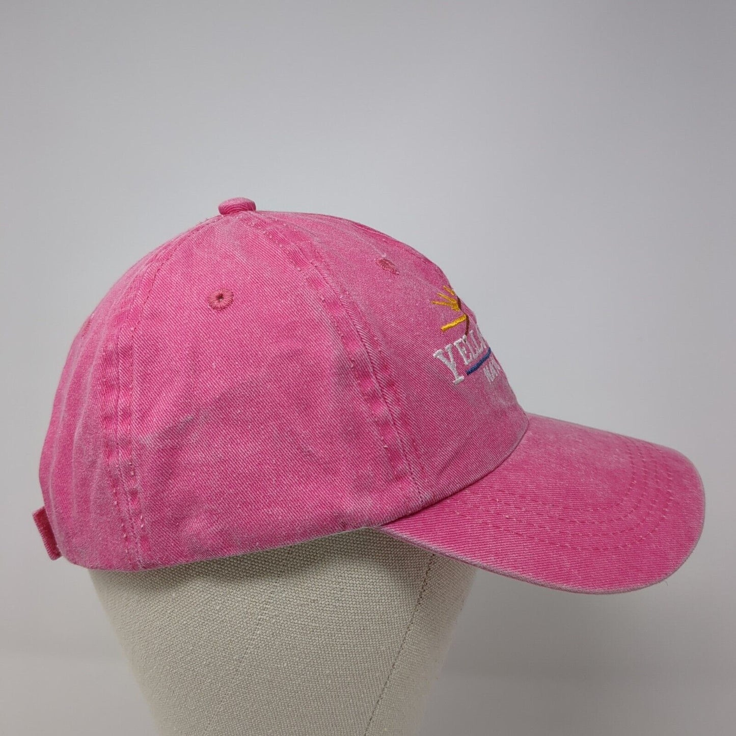 Yellowstone Nat'l Park Strapback Hat Pink One Size Adjustable Top Image USA