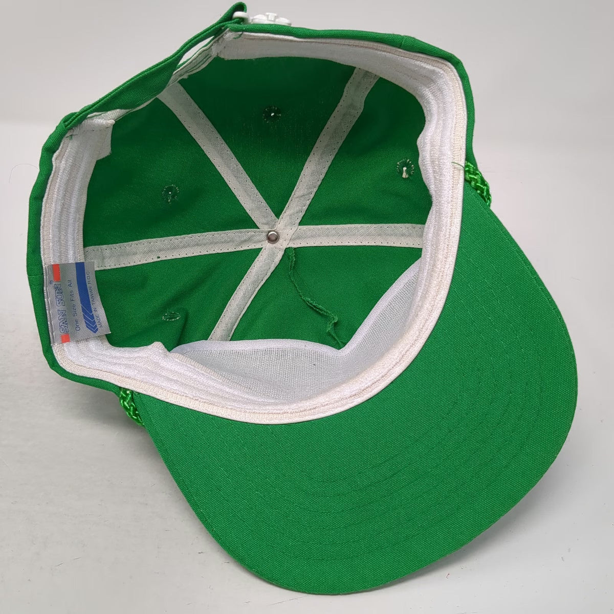 SanSun 5 Panel Green OS Hat Rope Ellensburg WA Field Stream Club Fishing Vintage