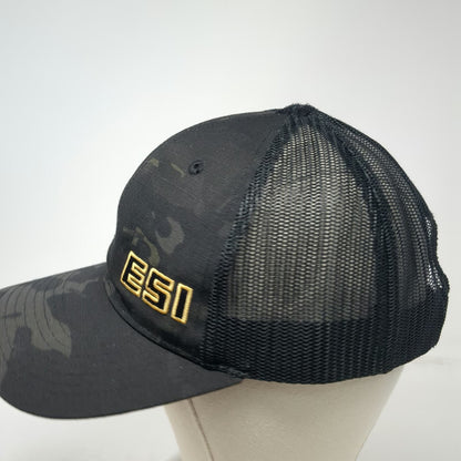 Richardson Trucker Hat Black Multicam Camo ESI Logo Mesh Snapback One Size