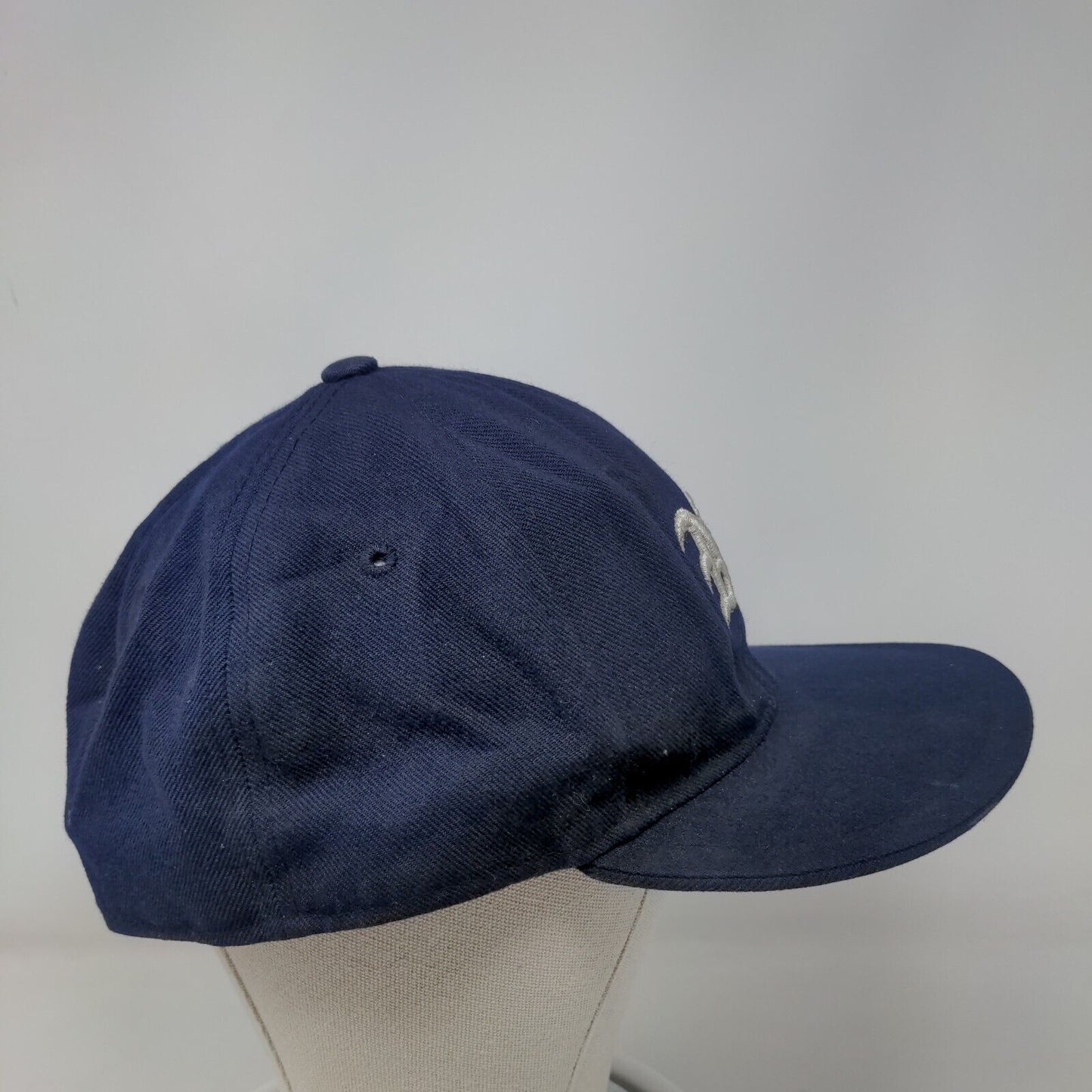 NY Fitted Hat Blue XL 7 3/4-8 Embroidered Premium Original Flat Hatco