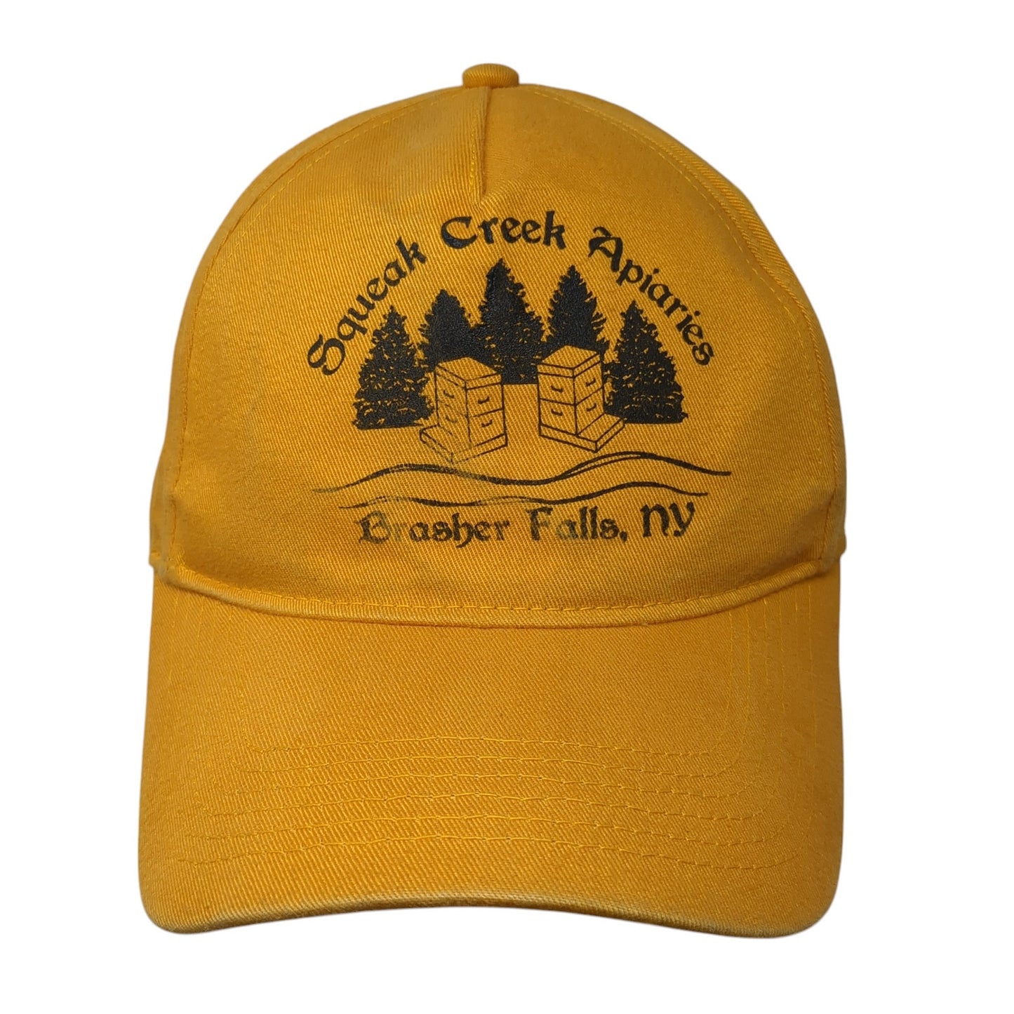 Squeak Creek Apiaries Brasher Falls NY Baseball Cap Yellow One Size Harriton