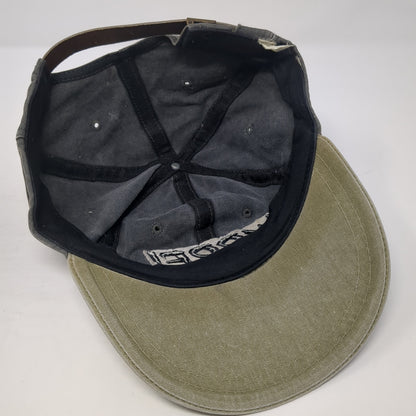 Woof! Paw Slideback Hat Gray One Size Adjustable Leather Strap Colorblock