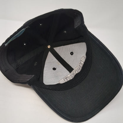 Hawaii Fitted Hat Black One Size Embroidered Solid Vent Holes Hawaiian