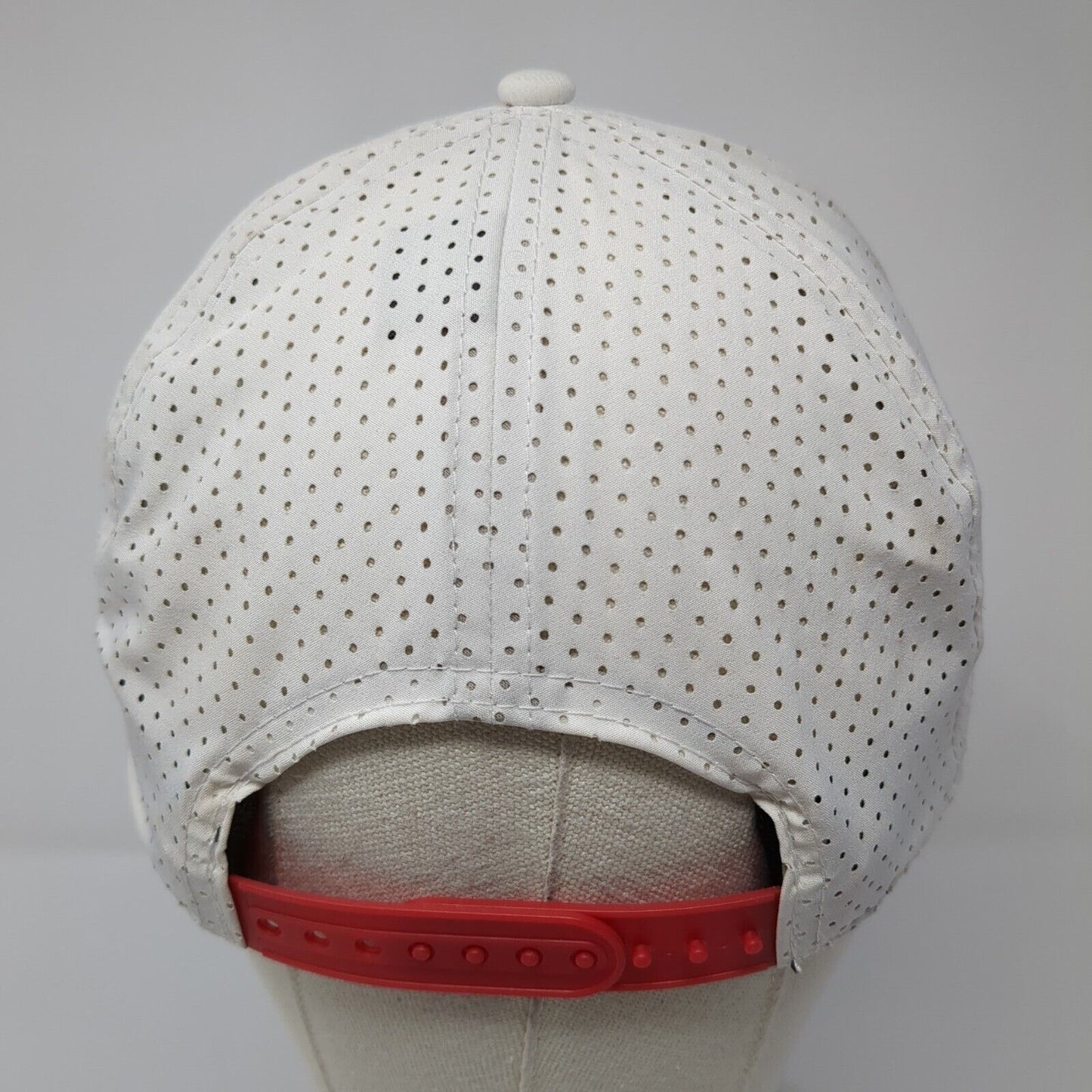 Kapalua Patch Snapback Hat White One Size Adjustable Laser Cut Pukka