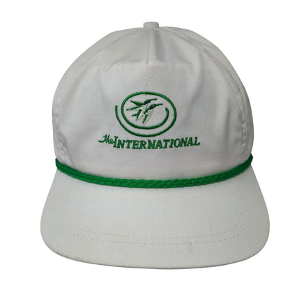 The International Slideback Hat White OS Adjustable Embroidered Rope Imperial