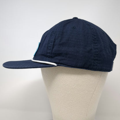 Vineyard Vines Snapback Blue One Size Rope Cotton Whale Patch Script Logo Hat