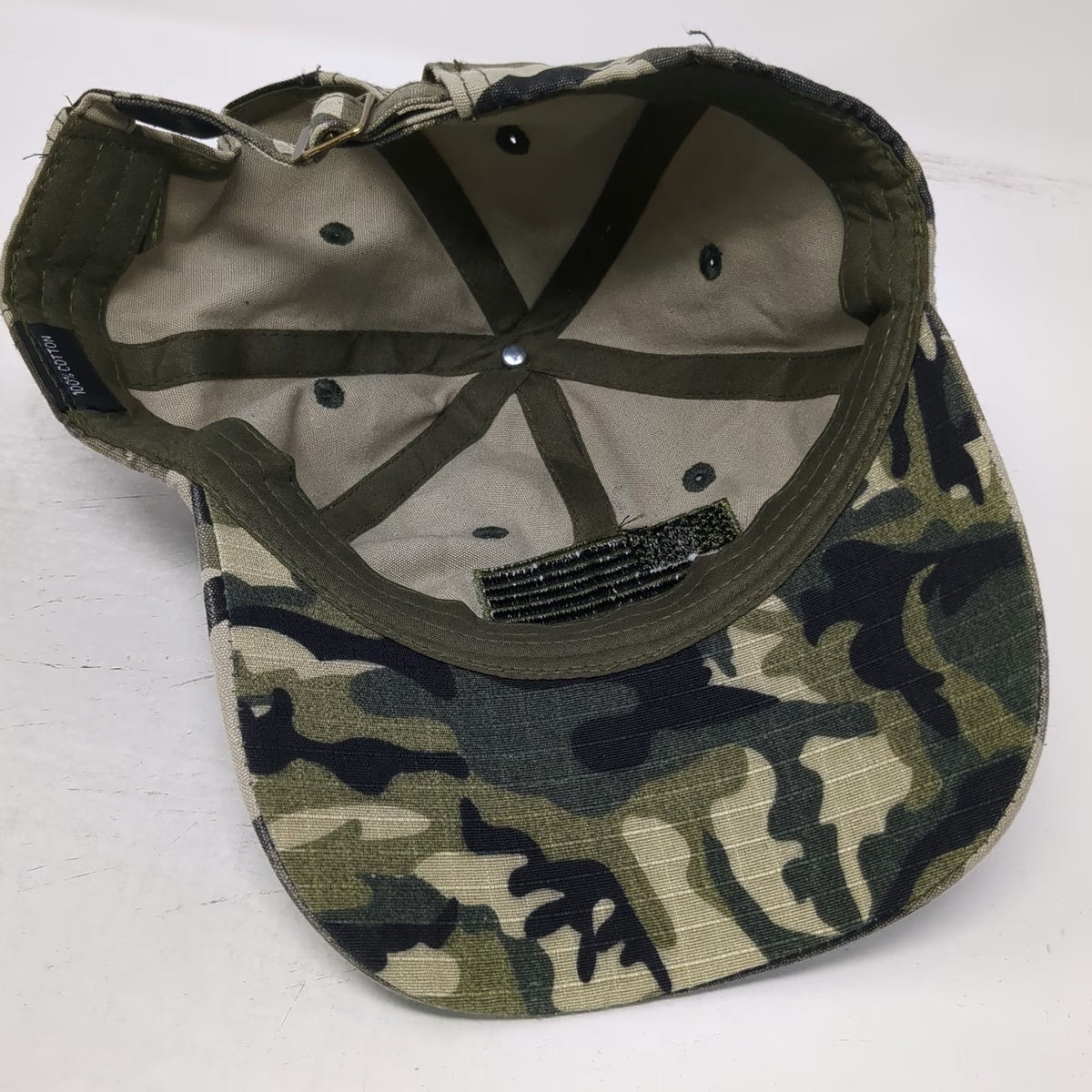 Baseball Cap Green Gray Black Camo American Flag Hat One Size Slideback Cotton