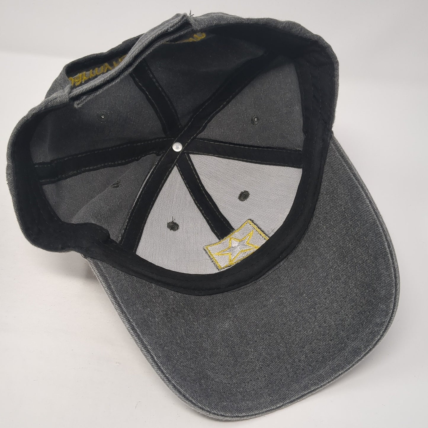 US Army Strapback Baseball Cap Gray One Size Adjustable Embroidered 6 Panel