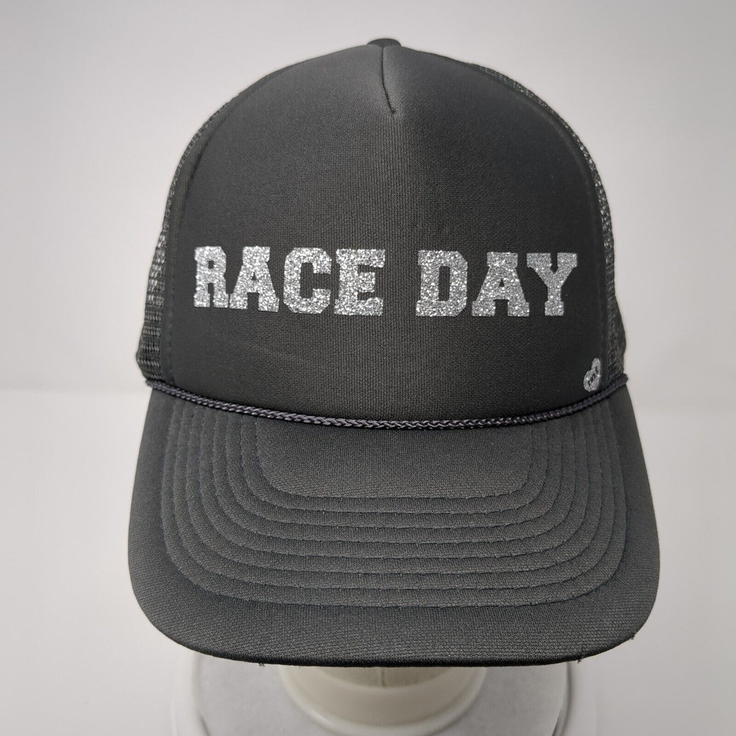 Race Day Snapback Trucker Hat Gray One Size Adjustable Mesh Back 6 Panel Otto