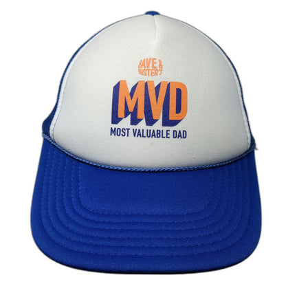 Otto Dave & Buster's Most Valuable Dad MVD Blue One Size Trucker Hat Snapback
