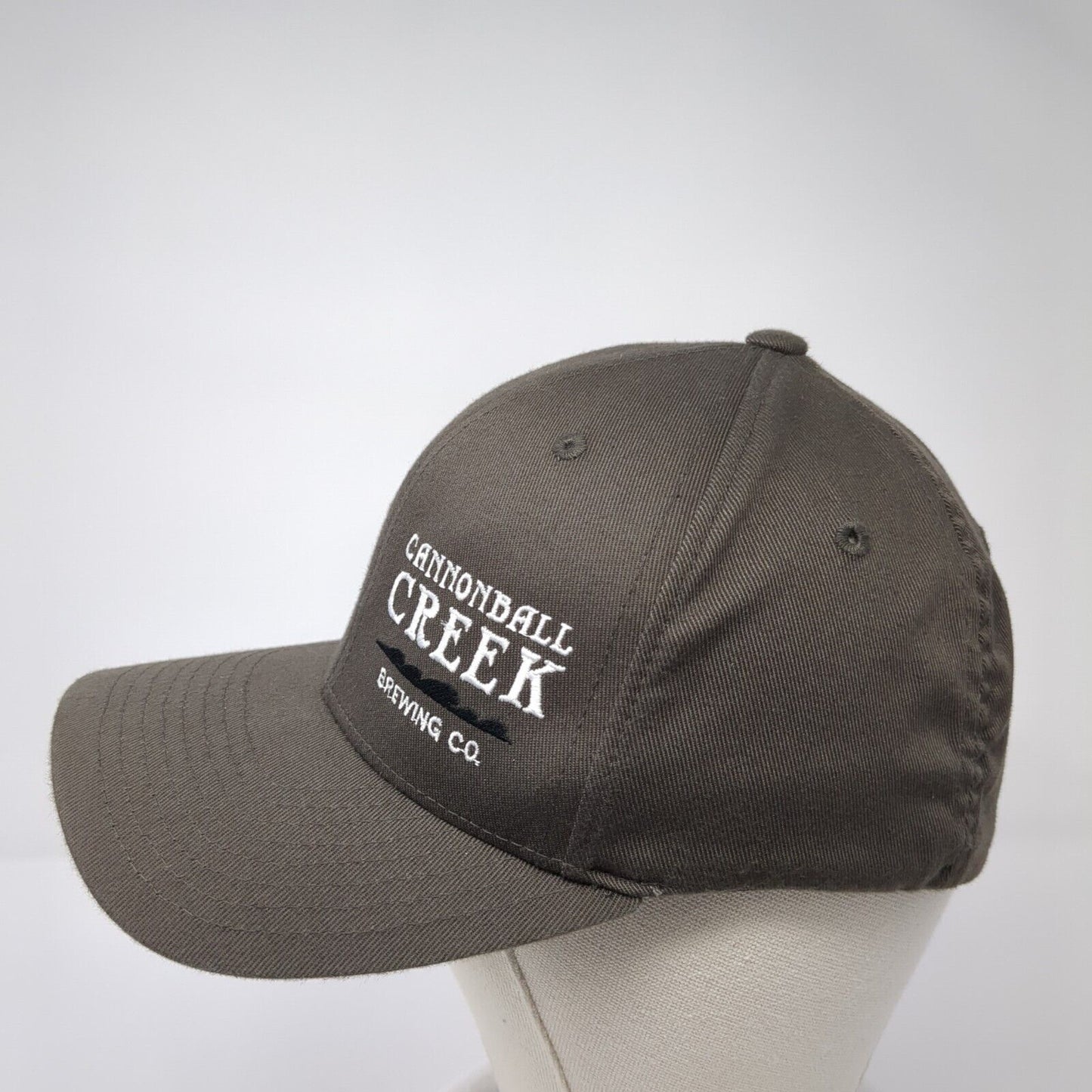 Cannonball Creek Brewing Co. Fitted Hat Brown S-M Flexfit Yupoong