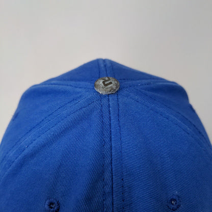Roiko Slideback Hat Blue One Size Adjustable Emblem Vented Holes 6 Panel
