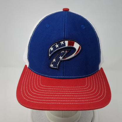 P American Flag Snapback Trucker Hat Multicolor One Size Mesh Back