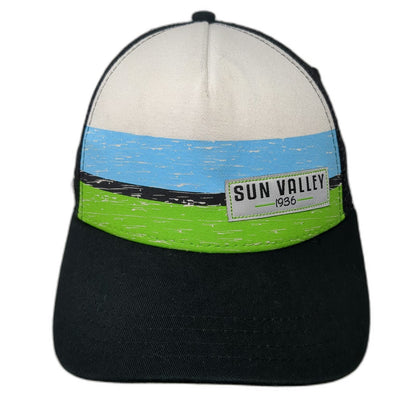 Pukka Trucker Hat Black White Blue Green One Size Sun Valley Idaho Mesh Snapback