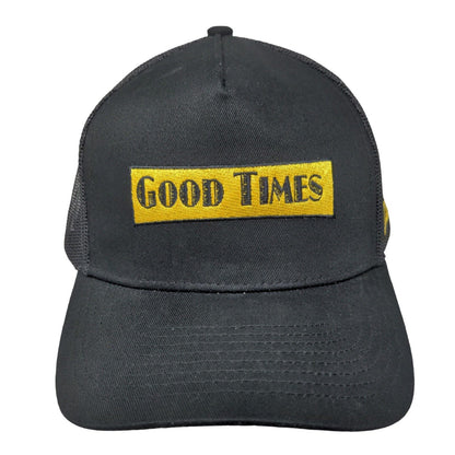 Good Times Snapback Mesh Back Trucker Hat Black One Size Adjustable