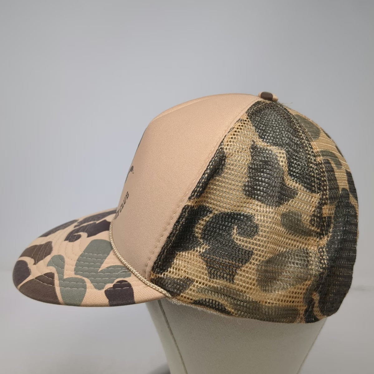 Otto Trucker Hat Beige Brown Green One Size Camo Snapback Rope Mesh Duck Club