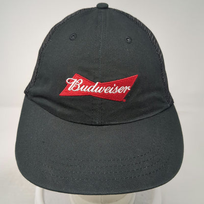Budweiser Trucker Hat Black One Size Mesh Back Snapback Embroidered Logo Cap