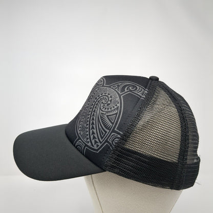 Aloha Sea Turtle Snapback Trucker Hat Black One Size Mesh Back Solid
