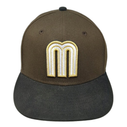 New Era Mexico World Baseball Classic Brown Black Cap 7 3/8 Flat Brim Fitted Hat