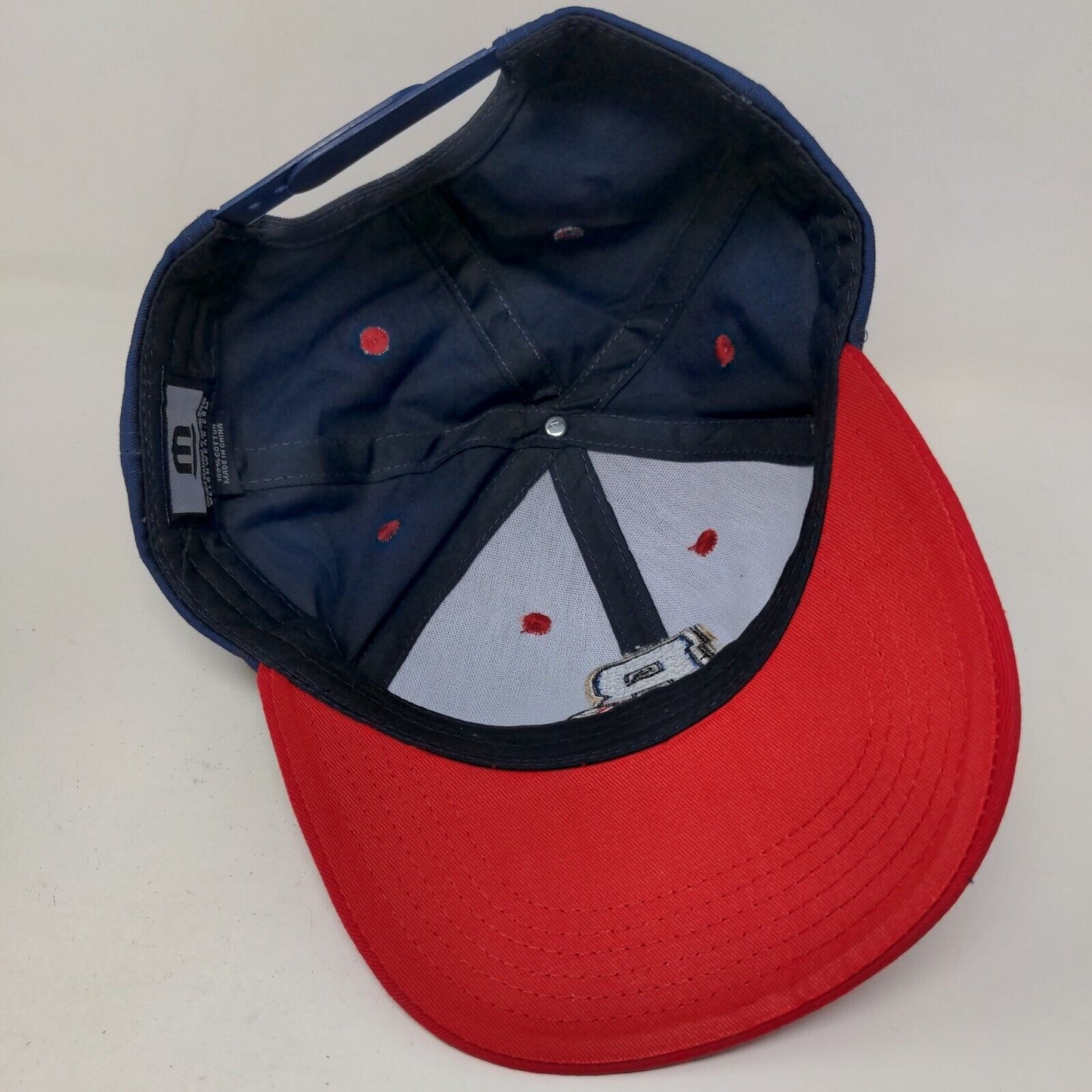 Melonwear Men's Snapback Hat Blue Red Embroidered Logo B Baseball