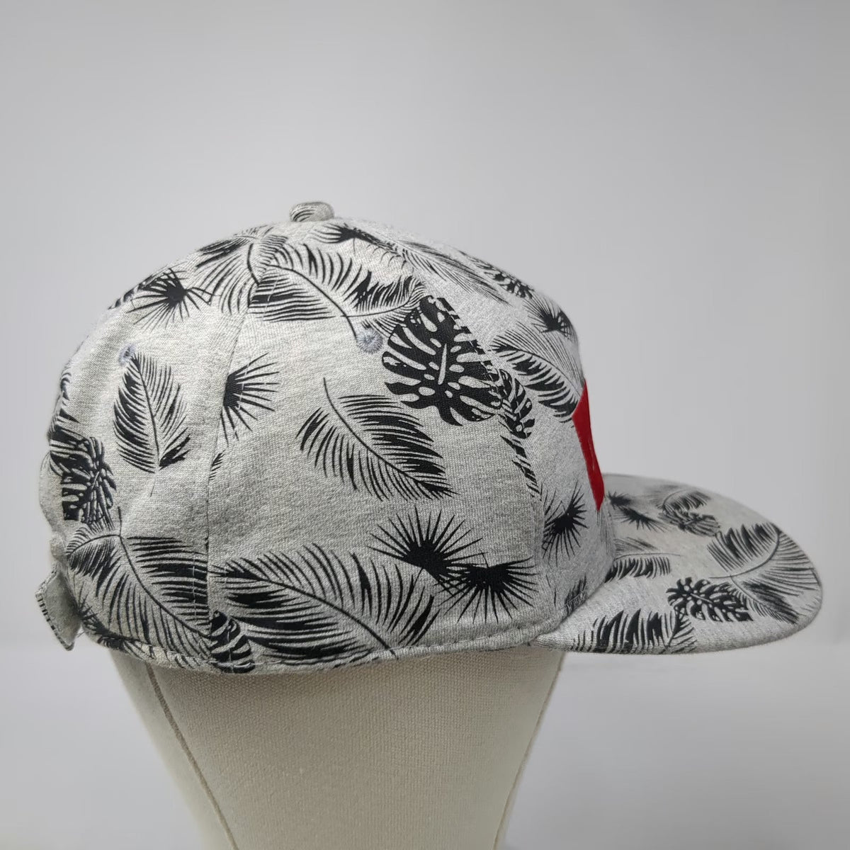 5 Panel Gray Hat One Size Just Chill Tropical Palm Leaves Black Flat Brim