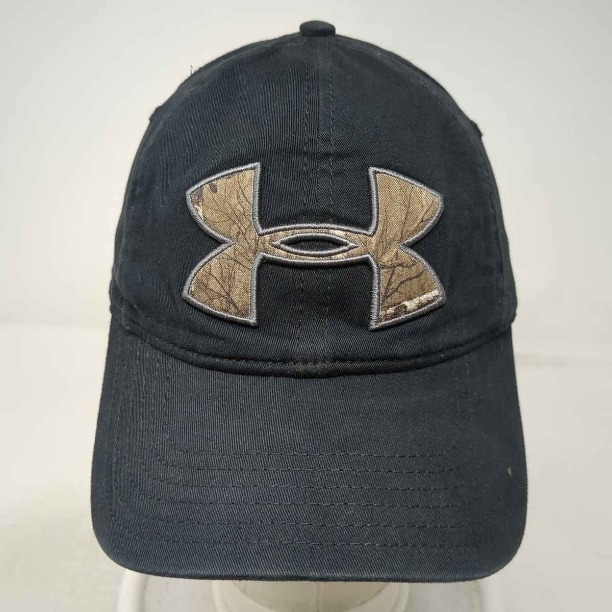 Under Armour Snapback Hat Black One Size Camo Logo Underbrim 6 Panel