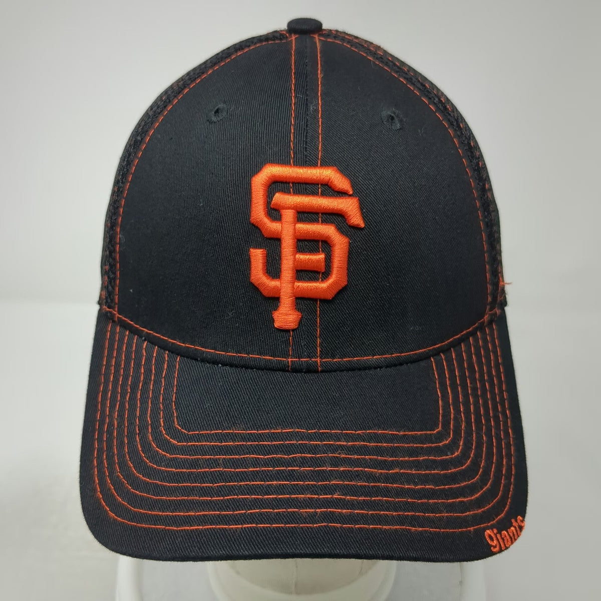 San Francisco Giants MLB New Era Baseball Cap Hat Black Orange M Mesh Stretch