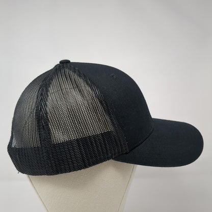 Premier Aggregates Snapback Trucker Hat Black One Size Mesh Back USA Flag