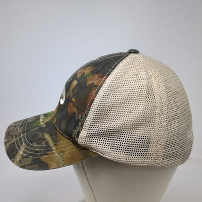 Costa Baseball Cap Green Beige One Size Camo Mesh Back Logo Outdoors Fishing Hat