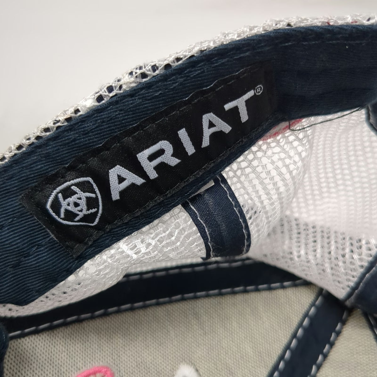 Ariat Trucker Hat Blue One Size Mesh Snapback Cactus Serape Contrast Stitching