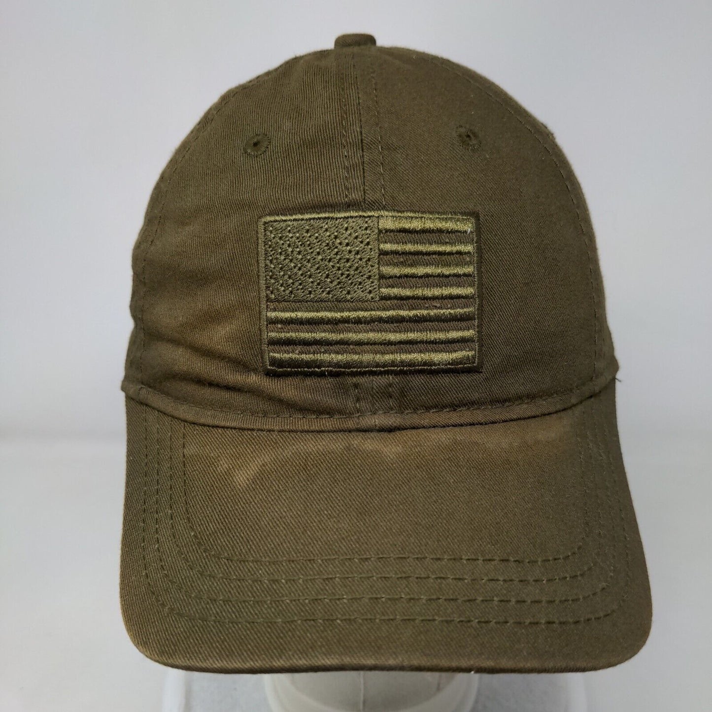 USA Flag Strapback Hat Brownish-Green One Size Patriotic Academy Sports Outdoors
