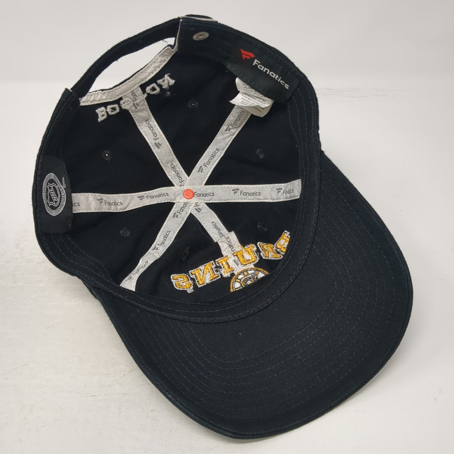 Boston Bruins NHL Fanatics Black Hat One Size Embroidered Logo Adjustable Cap