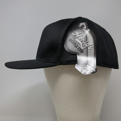 Honig's Baseball Cap Black 7 1/2 Perforated Mesh Fitted Breathable Referee Hat