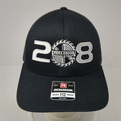 28 Precision Design & Trim Snapback Trucker Hat Black OS Mesh Back Richardson