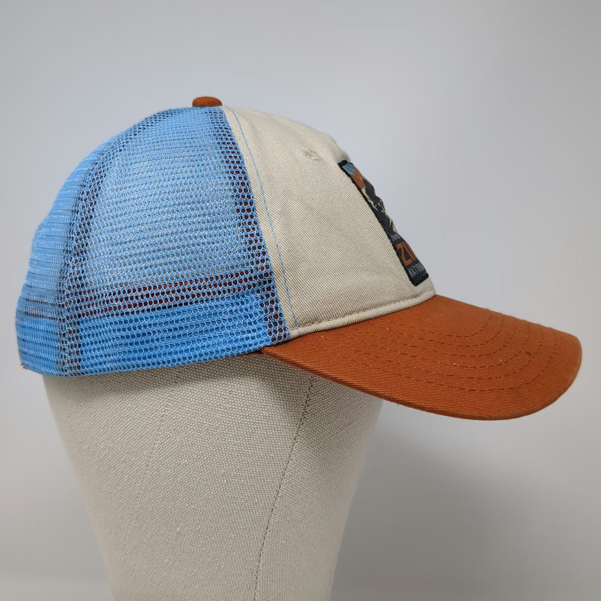 H3 Headwear Zion National Park Trucker Hat Beige Orange One Size Mesh Snapback
