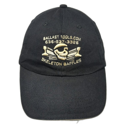 Hit Wear Baseball Cap Black One Size Skeleton Baffles Railroad Slideback Hat