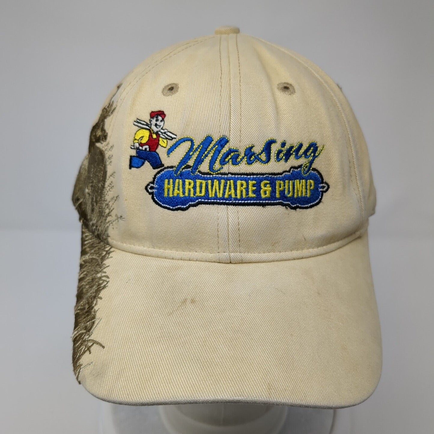 Marsing Hardware & Pump Strapback Hat Tan One Size Embroidered Dri Duck