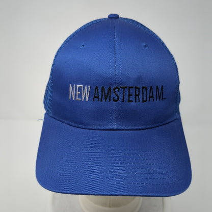 New Amsterdam Snapback Mesh Back Trucker Hat Blue One Size Mesh Back