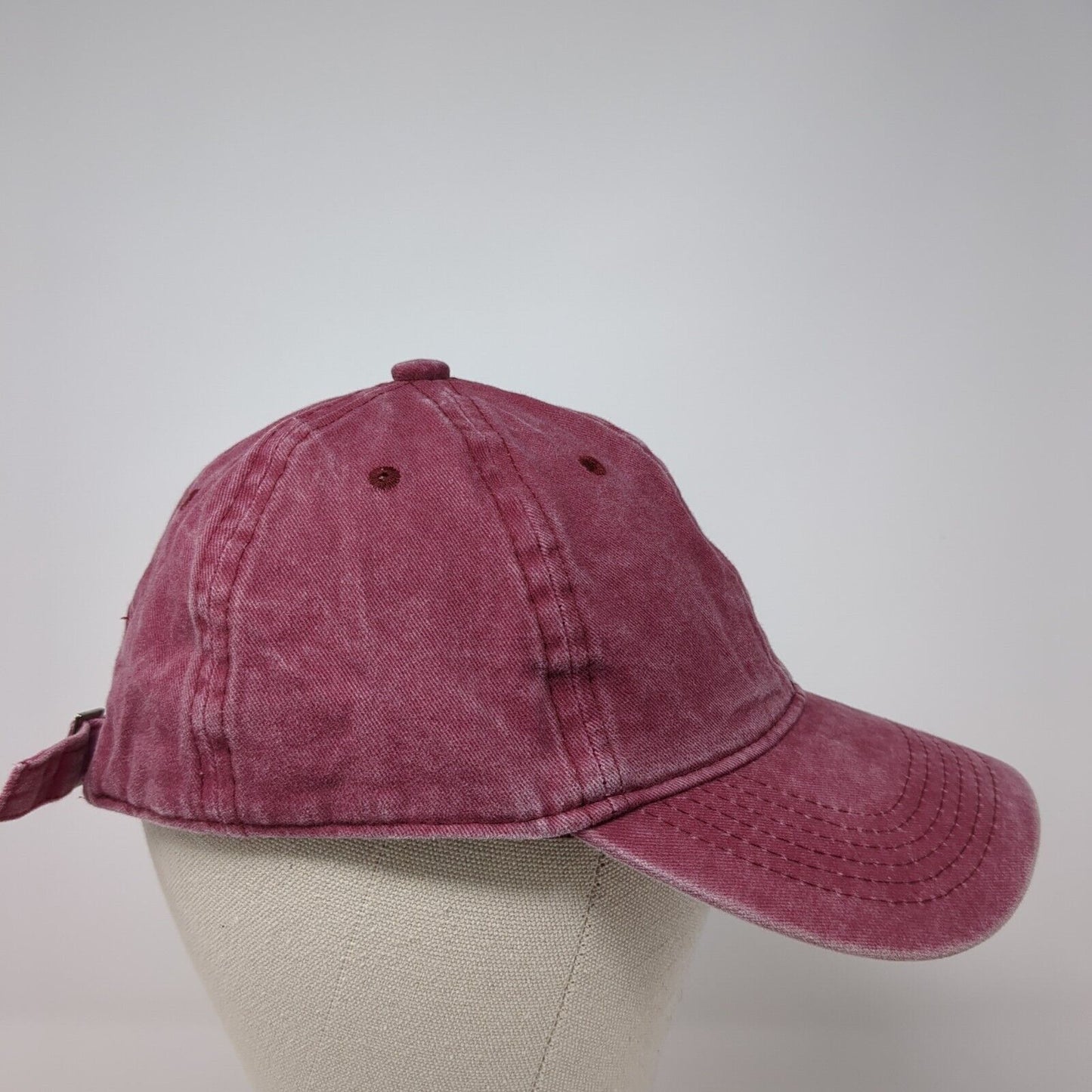 Unbranded Slideback Hat Red One Size Adjustable Vented Holes 6 Panel Blank