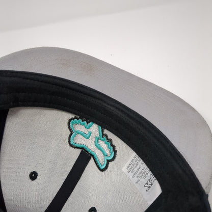 Fox Snapback Hat Black One Size Adjustable Embroidered Colorblock