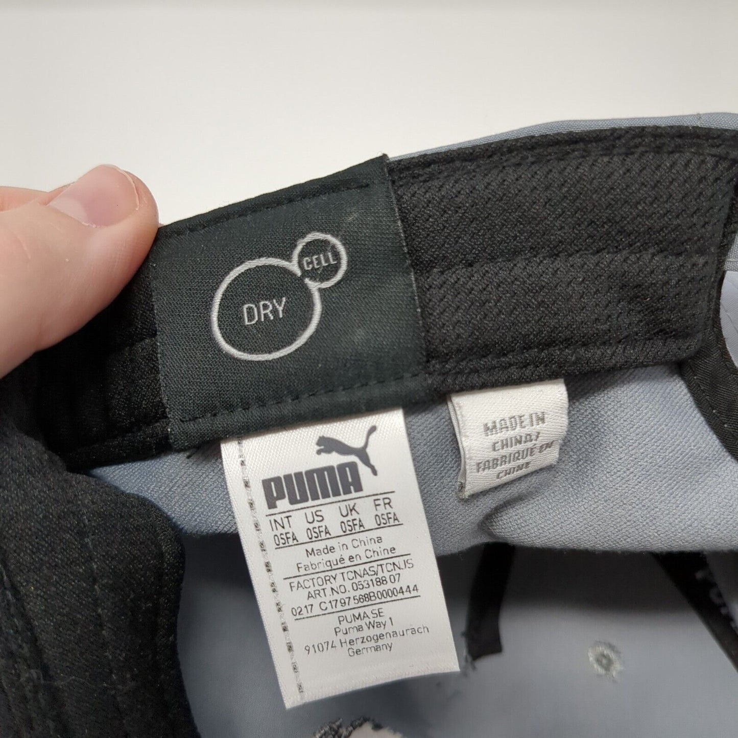 Puma Slideback Hat Dry Cell Gray OSFA Embroidered Buffalo Golf Logo