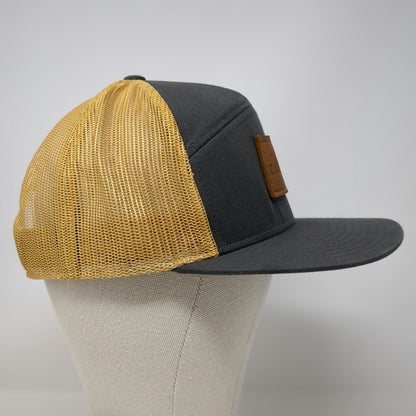 Tillamook Creamery Trucker Hat Black Yellow One Size Leather Patch Snapback
