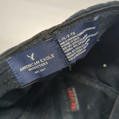 American Eagle Baseball Cap Blue XL Logo Nu-Fit Stretch Fit Cotton Solid Hat