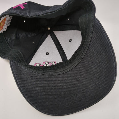 BB Pink Ribbon Cancer Awareness Fitted Hat Black Small Embroidered MyHatGuy.com