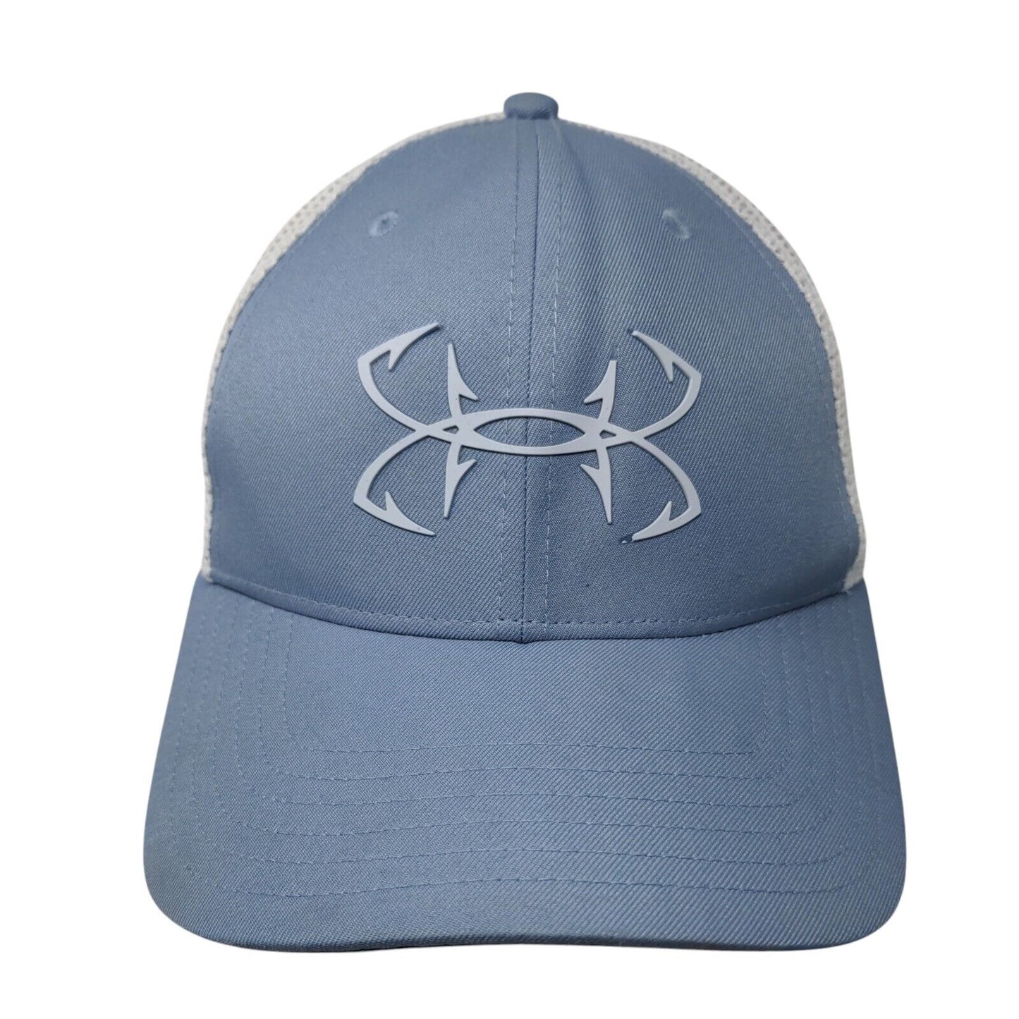 Under Armour Fish Fitted Trucker Hat Blue S/M Pro Fit Mesh Back Polyester