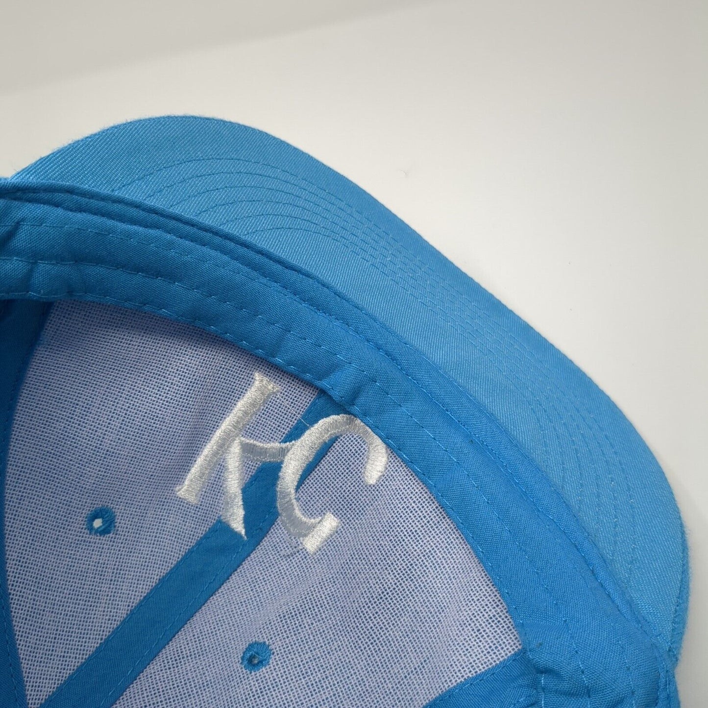 KC Snapback Hat Blue One Size Adjustable Embroidered Vented Holes 6 Panel Swag