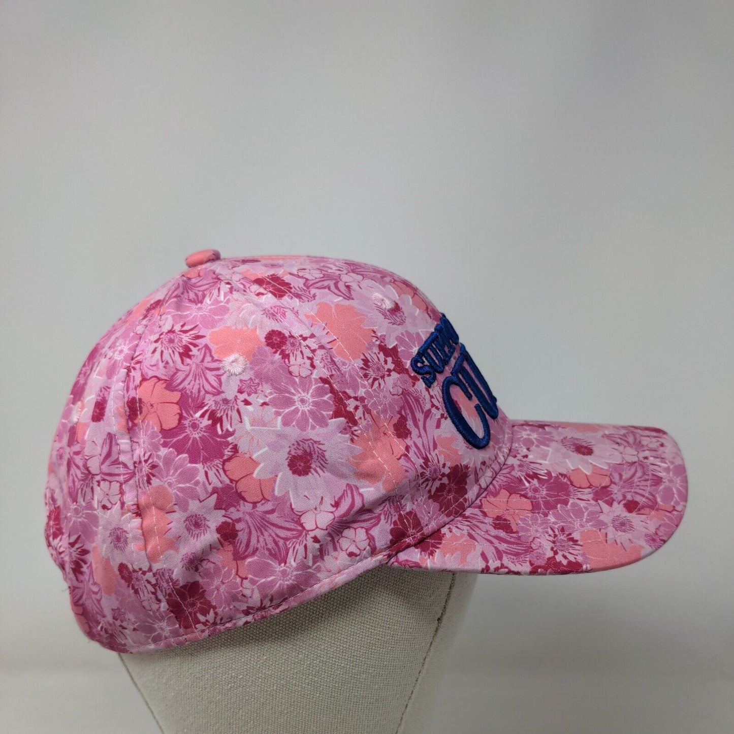 Support The Cure Slideback Hat Multi OSFM Floral Print Embroidered Breast Cancer