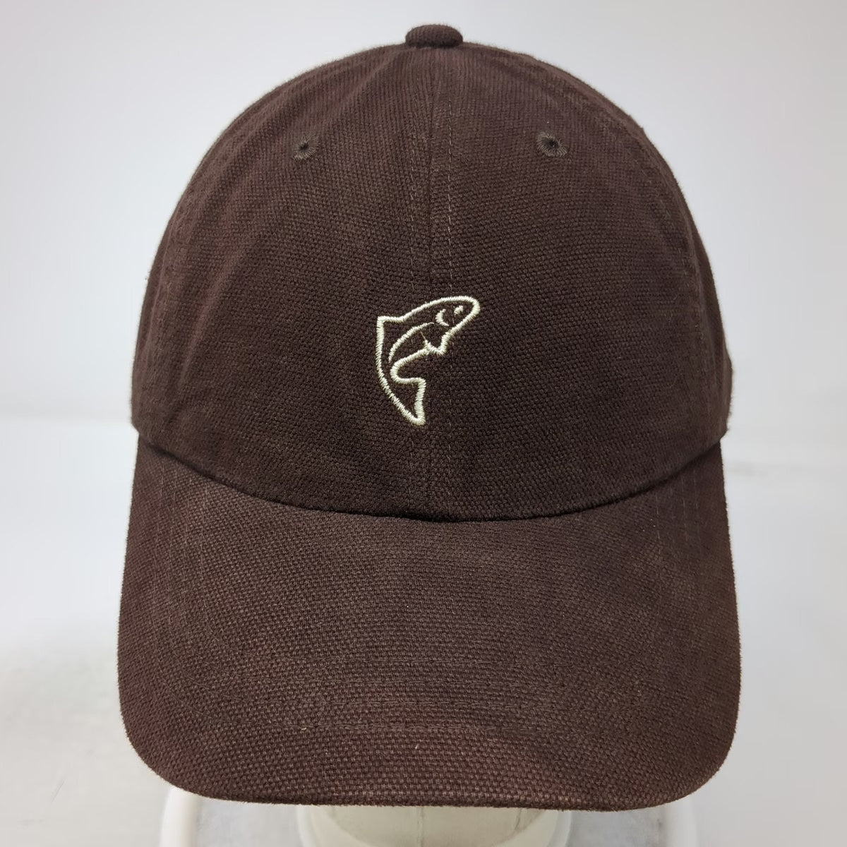 Trout Unlimited Baseball Cap Brown One Size Embroidered Fish Logo Hat Cotton