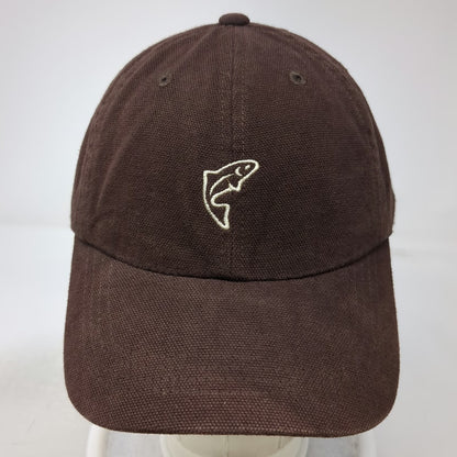 Trout Unlimited Baseball Cap Brown One Size Embroidered Fish Logo Hat Cotton